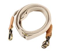 Cloimei Adjustable Leather Shoulder Strap Handbag Belt DIY Replacement Strap for Women Men Crossbody Bags Wallets Camera Bags Brown Black Beige 75 to 122cm (Cuir Beige et Sangle Blanc crème)