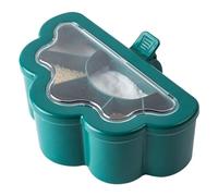 Cloimei Boîte d'assaisonnement à 6 grilles avec couvercle transparent, organisateur multifonctionnel en plastique Compact avec 6 cuillères pour le rangement sur le comptoir de cuis