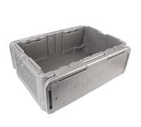 Cloimei Boîte de transport isotherme pliable de grande capacité de 60 L pour camping, pique-nique, plage, pêche (gris)