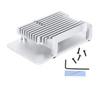 Cloimei Boîtier en Alliage d'aluminium, 4 boîtiers, Couvercle de Protection, Coque métallique Durable pour 4 modèles B avec Supports de Ventilateur de Refroidissement, Noir