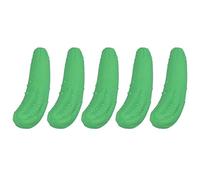 Cloimei Bouchon de vin de concombre Bouchon de bouteille réutilisable en silicone Ensemble de 5 accessoires de cuisine verts amusants pour les amateurs de vin et les réceptions à l