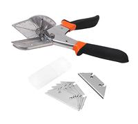 Cloimei Cisaille à onglets d'angle avec 10 lames, ciseaux biseautés réglables en métal, outil de coupe angulaire pour emballage souple, tube en fil PVC, bois décoratif, polyuréthan