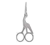 Cloimei Ciseaux de tailleur de grue en acier inoxydable de qualité supérieure pour la couture de tissu, la de broderie artisanale, l'argent et l'or, 4,5 pouces, durables, antiroui (Argent Blanc)