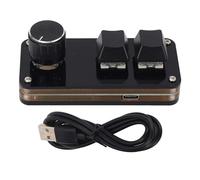 Cloimei Clavier mécanique à 2 Touches et 1 Bouton, Interrupteur Bleu Filaire, Clavier de Jeu programmable avec Commande rotative, commutateurs remplaçables à Chaud pour Les employé