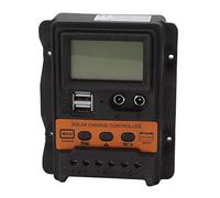 Cloimei Contrôleur de charge solaire 12 V 24 V PWM double écran LCD USB Régulateur de tension automatique pour système de panneaux solaires hors réseau Boîtier ABS 12,5 x 10 x 3 cm (20A)