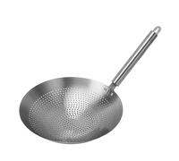 Cloimei Cuillère à passoire en acier inoxydable Écumoire à mailles fines de 3 mm avec poignée confortable Grande cuillère à fente pour la cuisine Cuisson des pâtes à frire Filtre à (26cm)