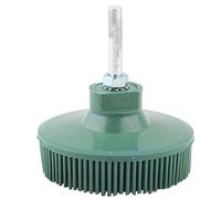 Cloimei Disque de 3 pouces brosse abrasive en caoutchouc émeri meule de polissage robuste pour l'ébavurage du métal finition élimination de la rouille convient aux perceuses électr (Verte)