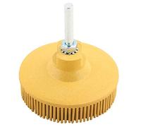 Cloimei Disque de 3 pouces brosse abrasive en caoutchouc émeri meule de polissage robuste pour l'ébavurage du métal finition élimination de la rouille convient aux perceuses électr (Jaune)