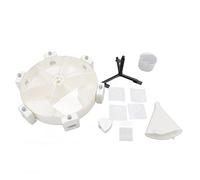 Cloimei Distributeur de céréales mural à 6 grilles, conteneur de stockage de riz rotatif avec tasse à mesurer, organisateur de grande capacité, plastique fer, matériau Silicone 14x (Blanc Gris)