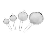 Cloimei Ensemble de tamis à farine en acier inoxydable de qualité supérieure, outil de cuisson manuel 4 pièces pour la cuisine à domicile, boulanger professionnel, passoire à maill