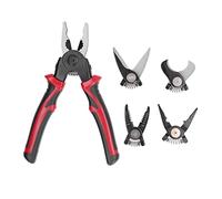 Cloimei ENSEMBLE D'OUTILS À SERTIR MULTIFONCTIONNELS 5 EN 1 AVEC TÊTES EN ACIER ALLIÉ POIGNÉE ERGONOMIQUE EN CAOUTCHOUC POUR LES ÉLECTRICIENS RÉPARATIONS À DOMICILE ENTRETIEN