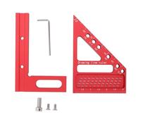 Cloimei Équerre de menuisier à trous, règle de traçage à 45° et 90°, outil de mesure 3D en alliage d'aluminium pour le travail du bois et l'ingénierie, règle de précision multi-ang
