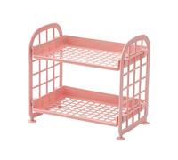 Cloimei Étagère de Rangement de Bureau à 2 Niveaux, Organisateur de comptoir de Bijoux cosmétiques, Conception de Grille, Support de Rangement en Plastique pour Chambre à Coucher,