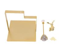 Cloimei European Style Square Napkin Holder Metal Tissue Stand with Sitting Rabbit Decor Iron Art Square Tissue Rack for Home Office Restaurant Stylish Multifunctional Napkin Disp (Or)