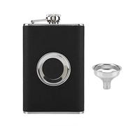 Cloimei Flasque en acier inoxydable avec verre pliable intégré et entonnoir, ensemble de flasques à liqueur de grande capacité de 8 oz pour les voyages en plein air, les fêtes de c