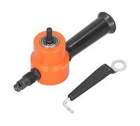 Cloimei Grignoteuse à double tête, fixation de perceuse réglable à 360 degrés, outil de coupe en métal pour couper des plaques de fer en acier inoxydable, des panneaux de fibres de