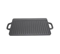 Cloimei Gril rectangulaire en fonte double face pré-assaisonné extra grande de cuisson poêle robuste pour barbecue extérieur gril à gaz utilisation sur cuisinière construction en (44 * 23 * 2cm)