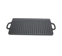 Cloimei Gril rectangulaire en fonte double face pré-assaisonné extra grande de cuisson poêle robuste pour barbecue extérieur gril à gaz utilisation sur cuisinière construction en (50 * 23 * 2cm)