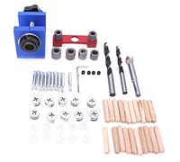 Cloimei Guide de perçage 3 en 1, foret, outil de positionnement du bois, alliage d'aluminium de haute précision 6061, localisateur de chevilles en bois pour l'assemblage de meubles (UNE)