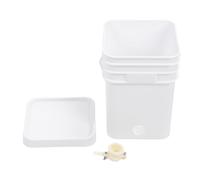 Cloimei Honey Bucket 20L with Spigot and Lid Square Plastic Storage Container for Beekeeping Supplies Honey Extractor Equipment HDPE Beekeeping Accessories