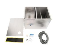 Cloimei Intercepteur de graisse commercial robuste, système de filtration en 3 étapes, piège à graisse souterrain en acier inoxydable pour restaurant, cuisine, café, usine, séparat