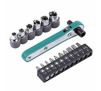 Cloimei Jeu de clés à cliquet 1/4" avec embouts et douilles interchangeables Construction en acier au chrome vanadium durable de haute dureté pour les techniciens professionnels et