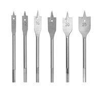 Cloimei Jeu de forets à bêche professionnels 6 pièces en acier rapide 3 forets à bois à tige hexagonale de coupe pour armoires de meubles bricolage travail du bois (Argent)