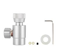 Cloimei Kit d'adaptateur de recharge de CO2 Connecteur métallique robuste pour recharge de cylindre avec valve réglable Option argent noir Comprend des outils de clé (Sans manomètre d'air)