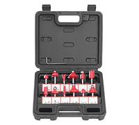 Cloimei Kit de fraises à bois en acier rapide, 12 pièces, avec étui de rangement en plastique, pour la transformation du bois, bois dur, résineux, projets de bricolage