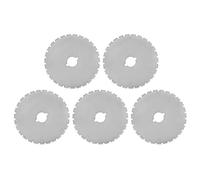 Cloimei Lames de coupe de tissu professionnelles de 45 mm, ensemble de 5 pièces, couteau à rouler de haute précision pour la couture, le quilting, l'artisanat de couture SKS7 Steel (ligne pointillée)