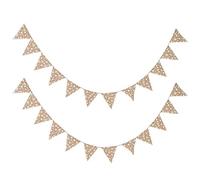 Cloimei Lot de 2 bannières de flocon de neige de Noël à suspendre, drapeaux à tirer, décoration de fanions à ficelle, pour fête de vacances, mariage, anniversaire, décorations en l