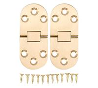 Cloimei Lot de 2 charnières rabattables à 180 degrés en laiton robuste, antirouille, finition dorée usinée CNC pour table pliante, machine à coudre, bureau, fenêtre, porte, placard (2,5 mm/0,10