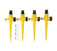 Cloimei Lot de 4 arroseurs de jardin professionnels rotatifs à 360 degrés en ABS de qualité supérieure pour jardin, terrasse, système d'arrosage extérieur (jaune)