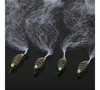 Cloimei Lot de 4 filets de pêche à ressort en cuivre avec perles phosphorescentes de qualité professionnelle durables pour la pêche de nuit et la pêche en fond en nylon Design portable (7 mailles)