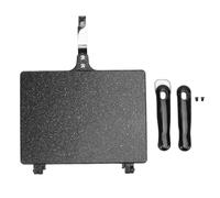 Cloimei Machine à sandwichs portative antiadhésive, plaque de cuisson, presse-panini, grille-pain pour petit-déjeuner rapide, alliage d'aluminium noir 15,7 x 9,1 pouces