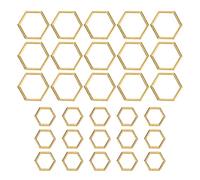 Cloimei Marqueurs de point de tricot hexagonaux en alliage de zinc de qualité supérieure, anneaux de marqueur de point artisanal pour les amateurs de tricot, couleur or, 30 pièces