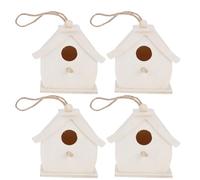 Cloimei Mini Maisons à Oiseaux en Bois suspendues, 4 pièces, nids d'oiseaux d'extérieur, décoration de Jardin pour Les Amoureux des Oiseaux, Cages à Oiseaux en Bois de Platane natu