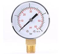 Cloimei Mini manomètre 0 60psi 0 4bar, instrument à cadran à double échelle pour carburant, air, eau, matériaux non corrosifs, construction en laiton, connexion 1 4 NPT