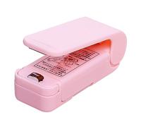 Cloimei Mini thermoscelleuse portative pour sacs en plastique, collations, conservation des aliments, légère, compacte, facile à utiliser, alimentée par batterie, matériau ABS 3,3x (Rose)