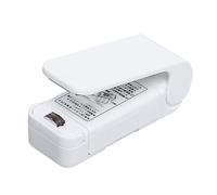Cloimei Mini thermoscelleuse portative pour sacs en plastique, collations, conservation des aliments, légère, compacte, facile à utiliser, alimentée par batterie, matériau ABS 3,3x (Blanche)