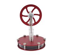 Cloimei Modèle de Moteur Stirling à air Chaud différentiel à Basse température, kit pédagogique pour l'apprentissage de la Physique, en Aluminium Rouge, 13 x 9 cm, 245 g.
