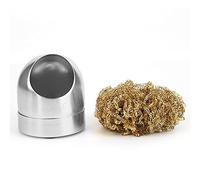 Cloimei Nettoyeur de pointe de pistolet à souder, boule de fil, support de boule de nettoyage pour fer à souder, support de base avec conception en dôme, alliage d'acier et de cuiv (Argent)
