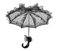 Cloimei Parasol en Dentelle Fait à la Main, Parapluie de Mariage Vintage, Accessoire de Photographie élégant pour fête de Mariage, cérémonie, Tissu en Dentelle 60 cm (Noire)
