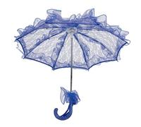 Cloimei Parasol en Dentelle Fait à la Main, Parapluie de Mariage Vintage, Accessoire de Photographie élégant pour fête de Mariage, cérémonie, Tissu en Dentelle 60 cm (Bleue)