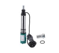 Cloimei Pompe à eau solaire DC 24 V, puits profond, moteur en laiton submersible en acier inoxydable, 320 W, haute puissance, débit de 5 m³h, levage de 25 m pour l'irrigation de la