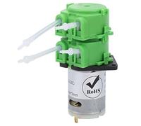 Cloimei Pompe péristaltique à double tête, dosage de haute précision, pompe à eau liquide en circulation pour système hydroponique d'aquarium de laboratoire, tube en silicone 1x3mm (DC24V)