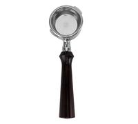 Cloimei Porte-filtre sans fond de 58 mm, poignée de porte-filtre professionnelle à double oreilles en acier inoxydable pour machines à café Classic Deluxe Evolution (F Bois de santal)