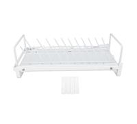 Cloimei Pull Out Dish Racks Heavy Duty Slide Out Pantry Organizer with Removable Drainage Tray for Kitchen Cabinet Storage Carbon Steel Drying Rack Large Capacity Dish Drying Rack