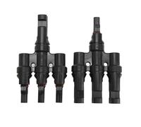 Cloimei PV Solar Branch Connectors High Current T Type Connector for Solar Panel Parallel Series Connection PPO Material Copper Conductor Set of 2