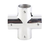 Cloimei Raccord de tuyau à 4 voies en acier inoxydable 316 robuste poli miroir, connecteur de plomberie à 90 degrés de 25 mm, 1 pouce, pour systèmes de canalisations de gaz et d'ea